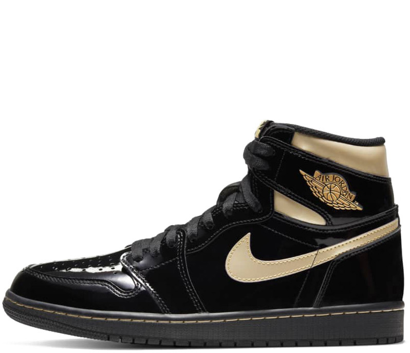 Кроссовки Nike Air Jordan 1 Retro BLACK METALLIC GOLD
